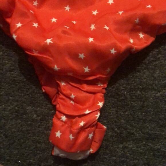 Zara Brand Red Satin Effect  Bodysuit White Star Print Sz M Medium NWT - Picture 4 of 6